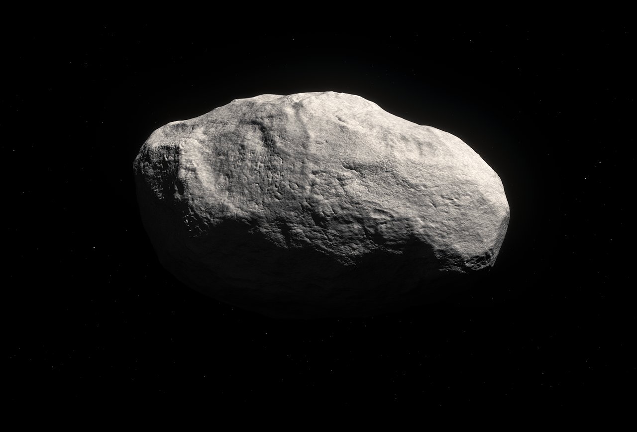 Artist's impression of the unique object C/2014 S3 (PANSTARRS). Observations with ESO’s Very Large Telescope, and the Canada France Hawai`i Telescope, show that this is the first object to be discovered that is on a long-period cometary orbit, but that has the characteristics of a pristine inner Solar System asteroid. It may provide important clues about how the Solar System formed. Because the object has spent most of its life away from the inner Solar System it suffered very few collisions, and its surface displays few or no craters. As it formed in the same region as the Earth did, it is mostly rocky, and therefore has only very limited cometary activity. - Image Credit: ESO/M. Kornmesser