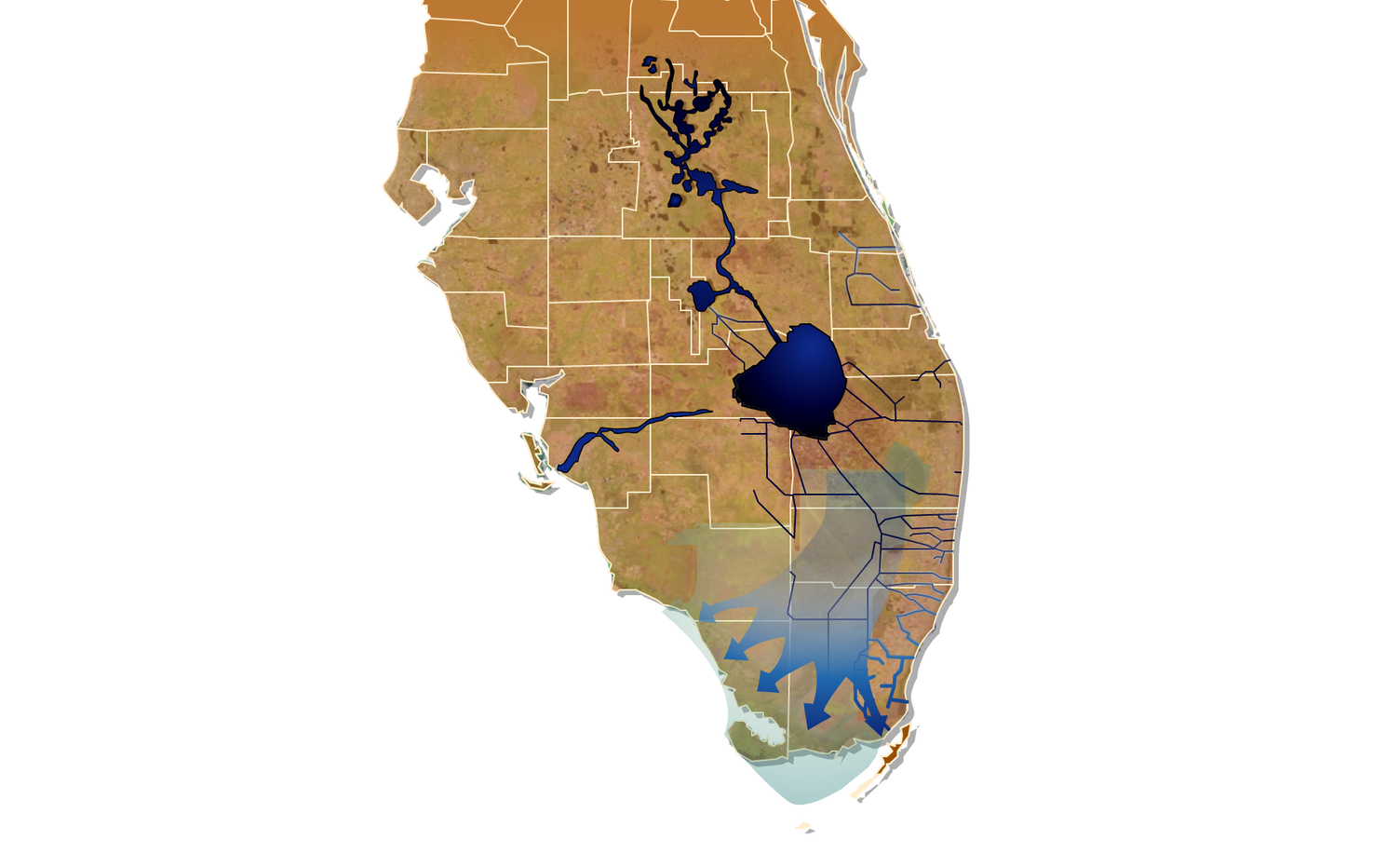 Planned flow after Everglades restoration (click for larger view). - Image Credit: Evergladesrestoration.gov