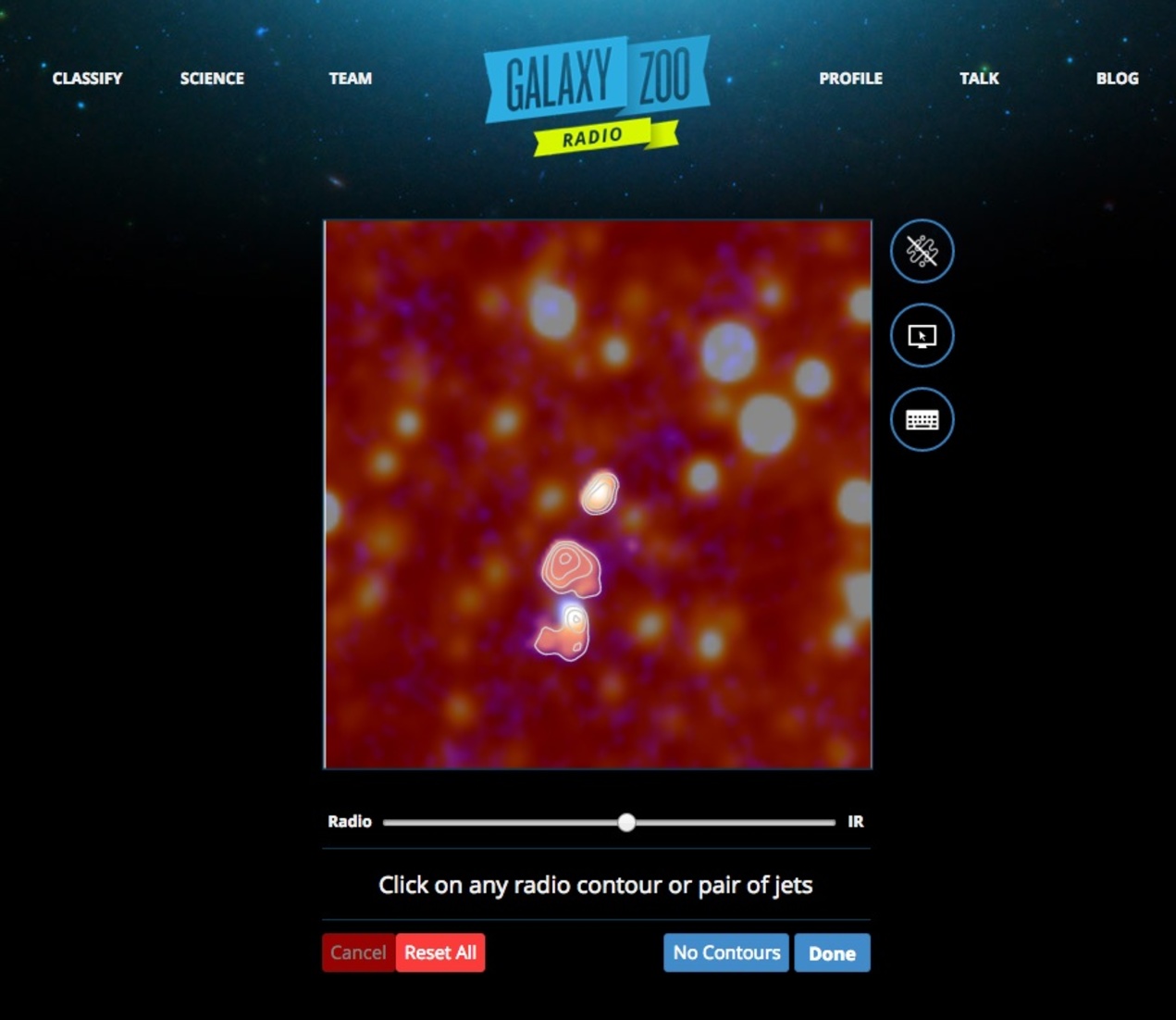 A screenshot from RGZ. Radio Galaxy Zoo, Author provided