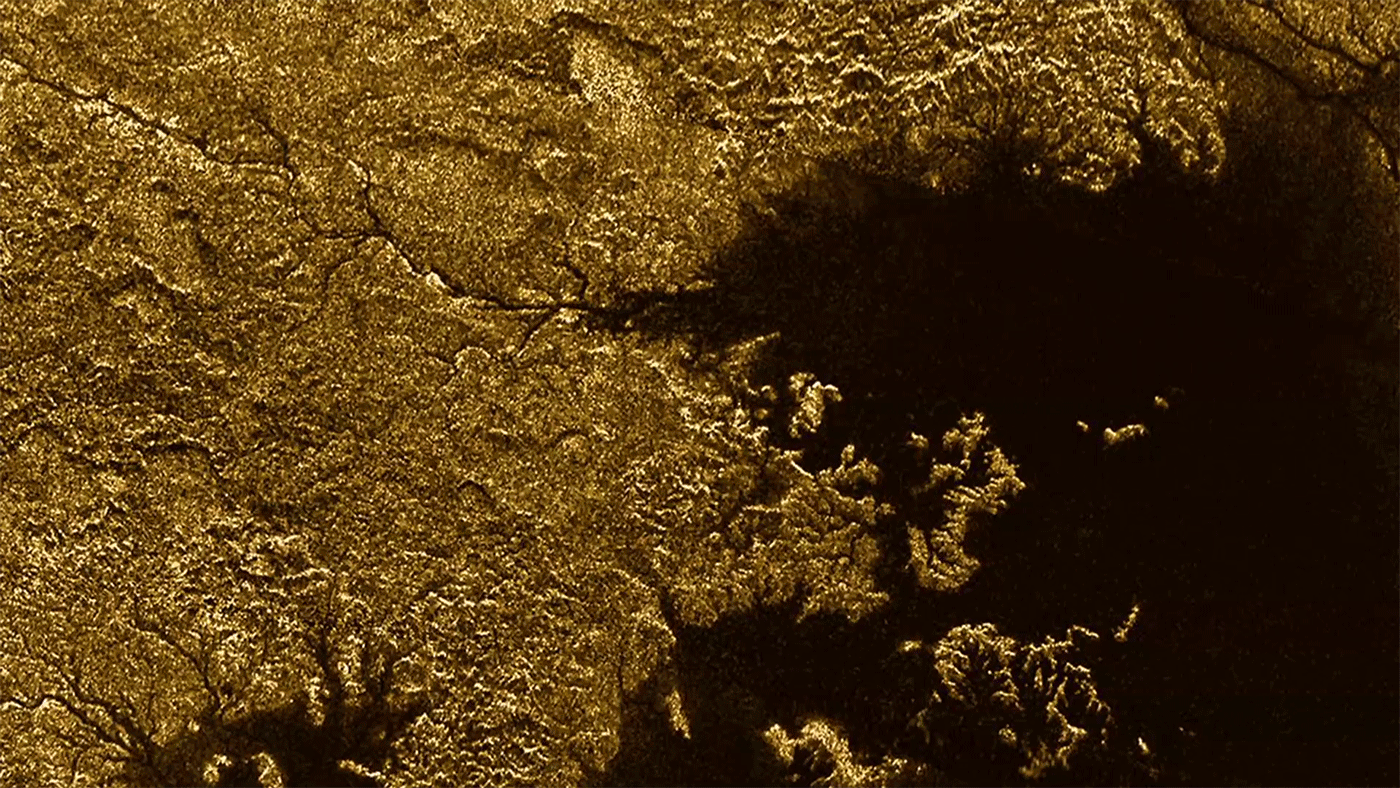 NASA's Cassini spacecraft pinged the surface of Titan with microwaves, finding that some channels are deep, steep-sided canyons filled with liquid hydrocarbons. One such feature is Vid Flumina, the branching network of narrow lines in the upper-left quadrant of the image. - Image Credits: NASA/JPL-Caltech/ASI