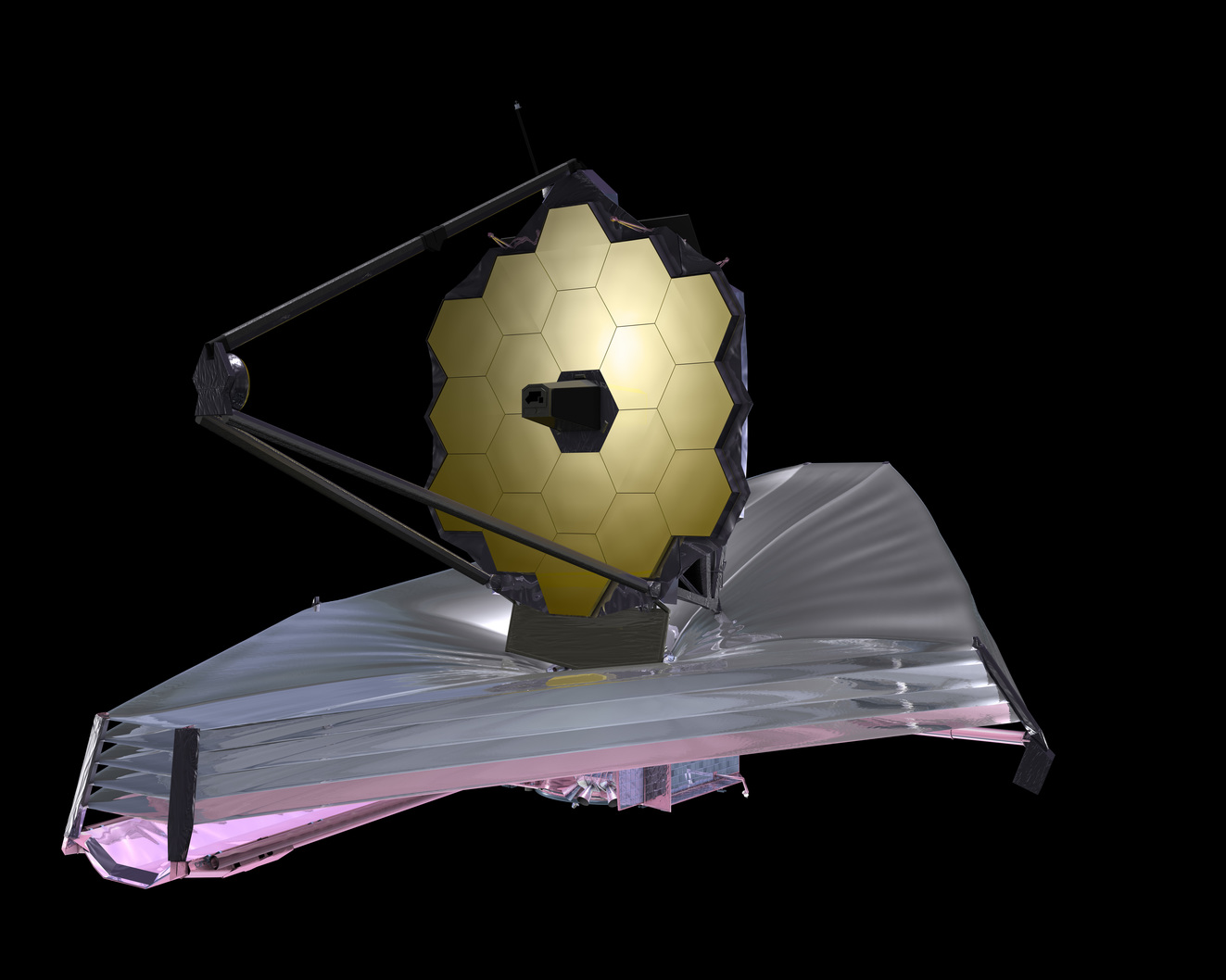 Artist impression of the James Webb Space Telescope. – Image Credit: NASA