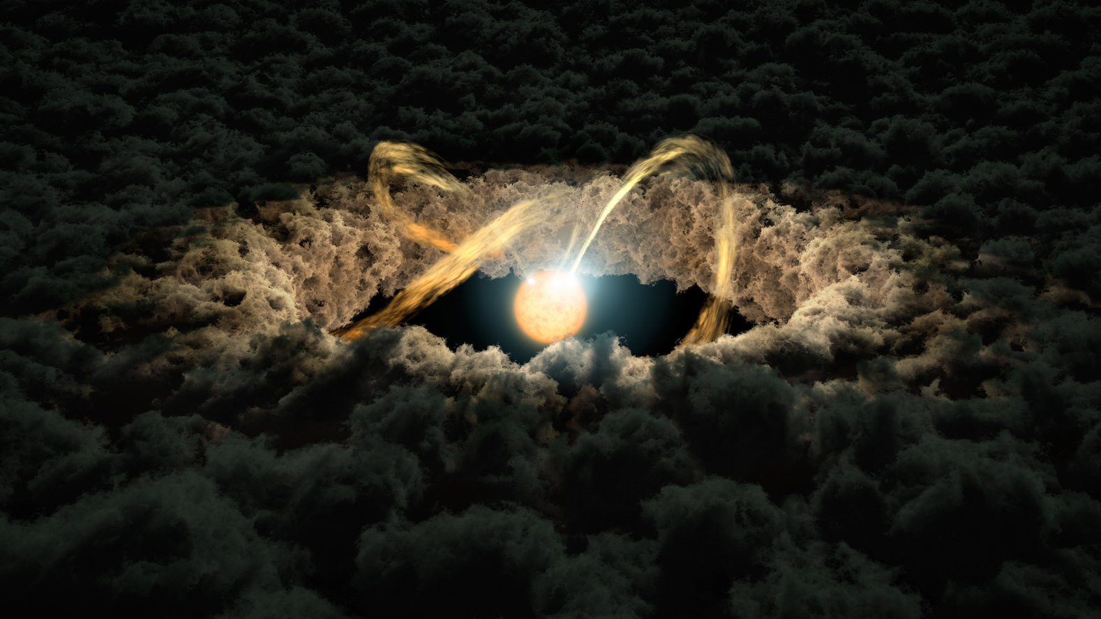 Illustration of a star surrounded by a protoplanetary disk. – Image Credit: NASA/JPL-Caltech , CC BY-ND