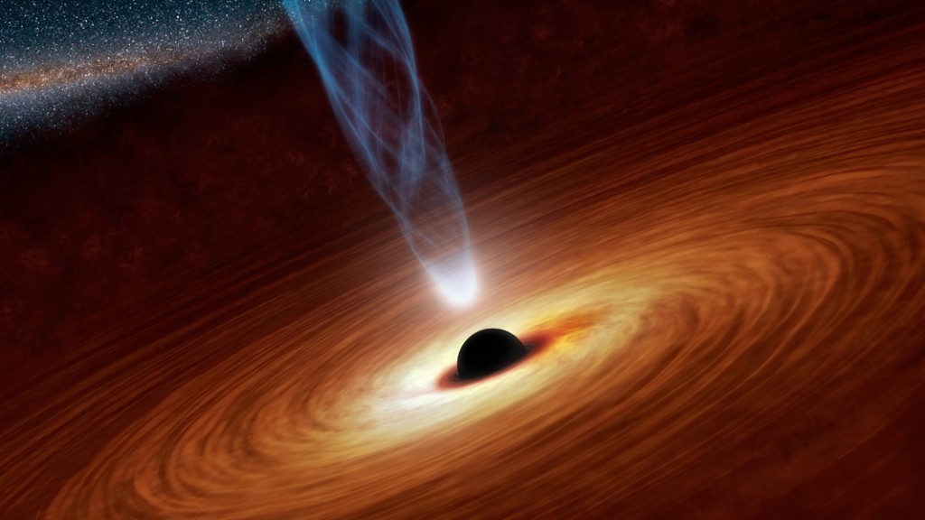 Artist's concept of Sagittarius A, the supermassive black hole at the center of our galaxy. - Image Credit: NASA/JP