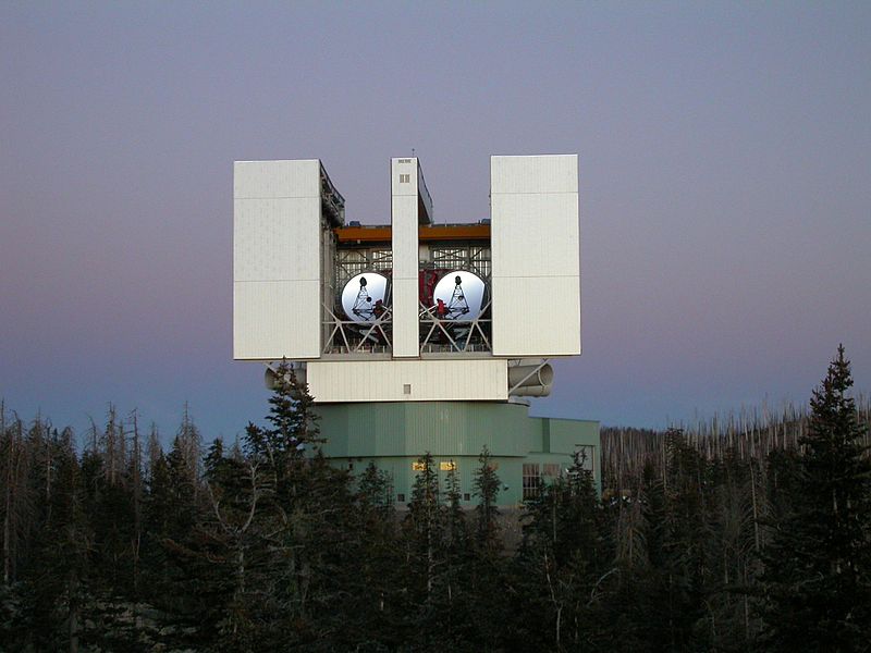 The Large Binocular Telescope, showing the two imaging mirrors. - Image Credit: NASA