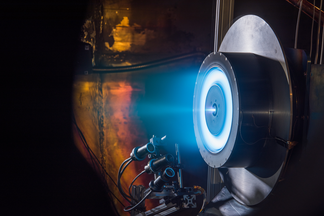 Miniaturized ion engines are a method of choice for providing thrust control for CubeSats. - Image Credit: NASA