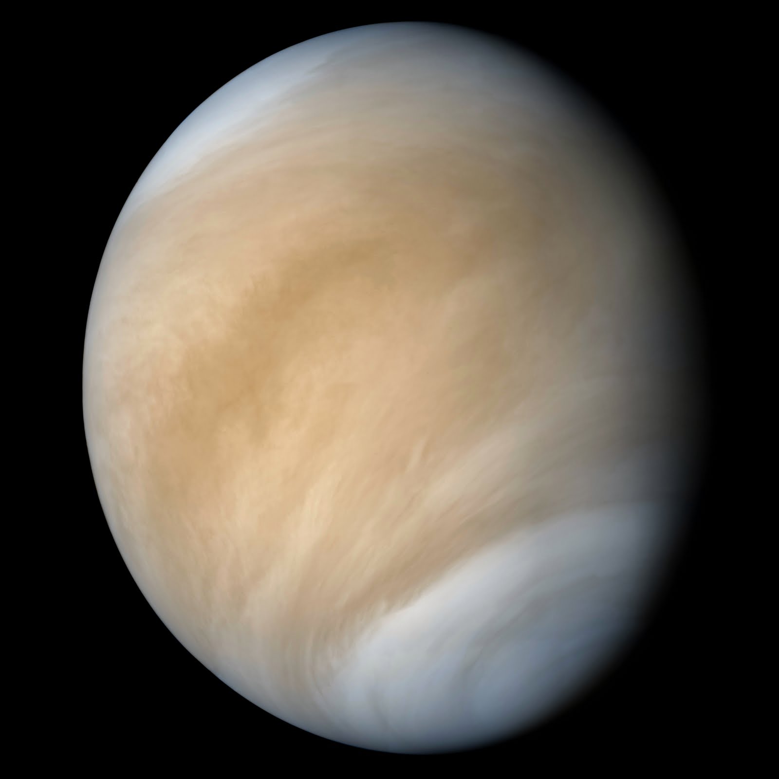 Venus as photographed by the Pioneer spacecraft in 1978. Credit: NASA/JPL/Caltech