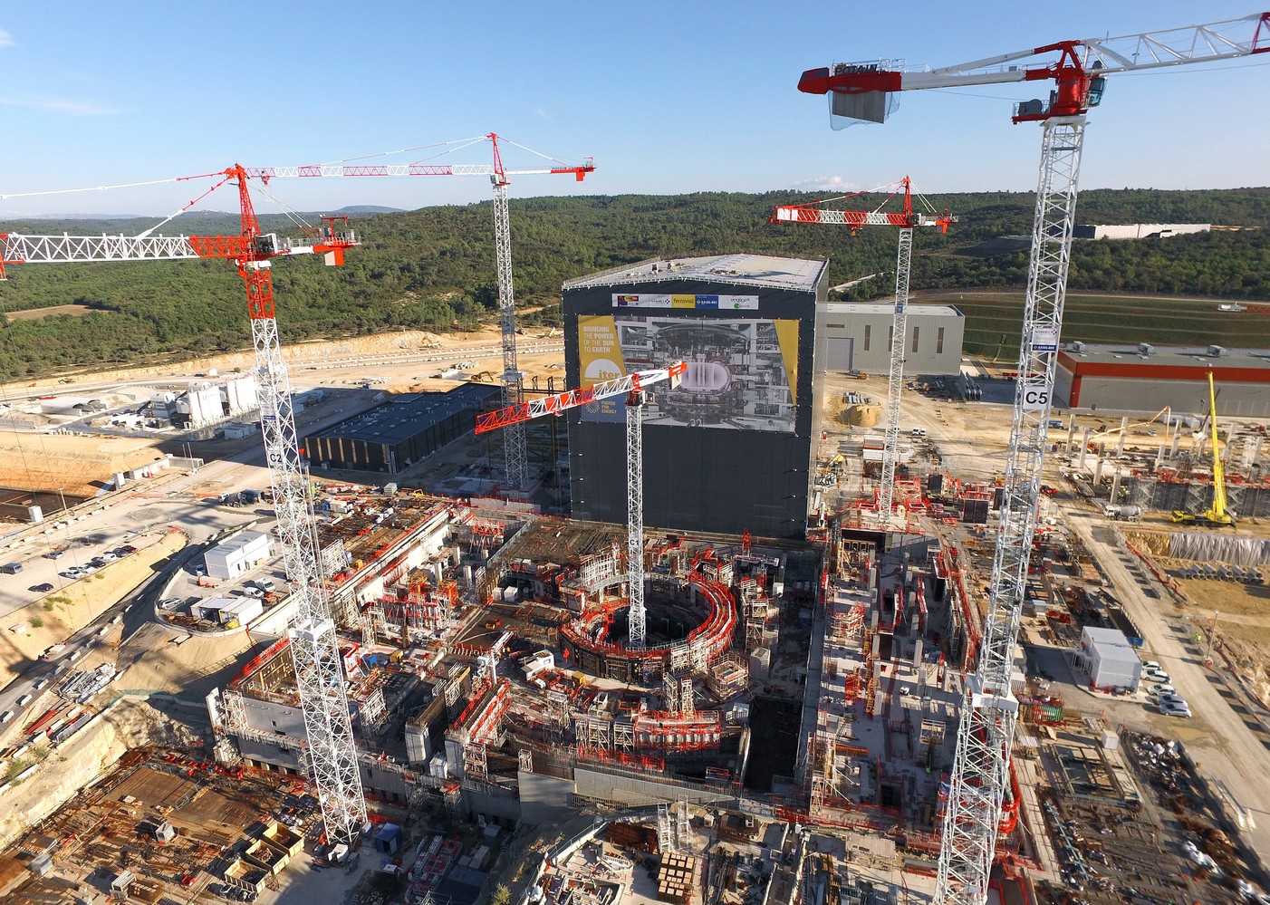 Under construction: the ITER research tokamak in France. - Image Credit: ITER