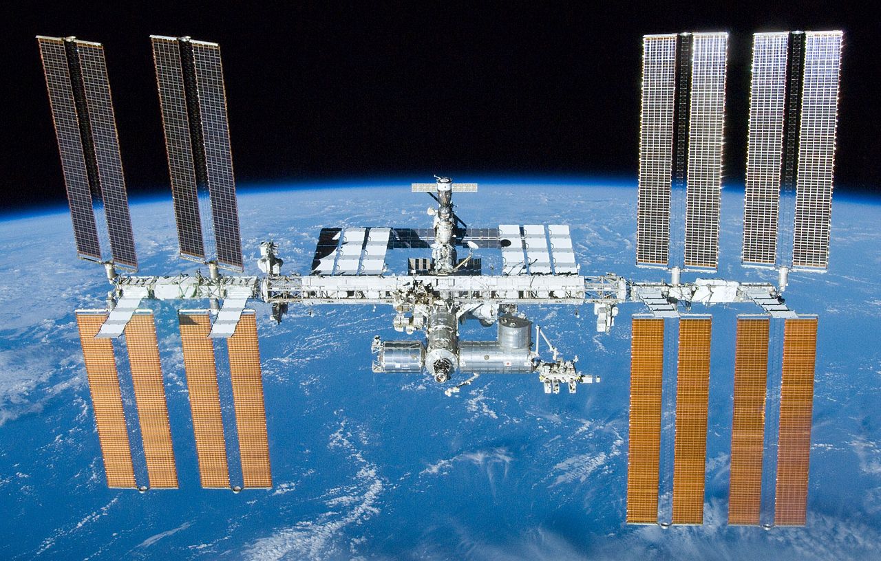 The International Space Station (ISS), seen here from an undocked crew mission with Earth as a backdrop. – Image Credit: NASA
