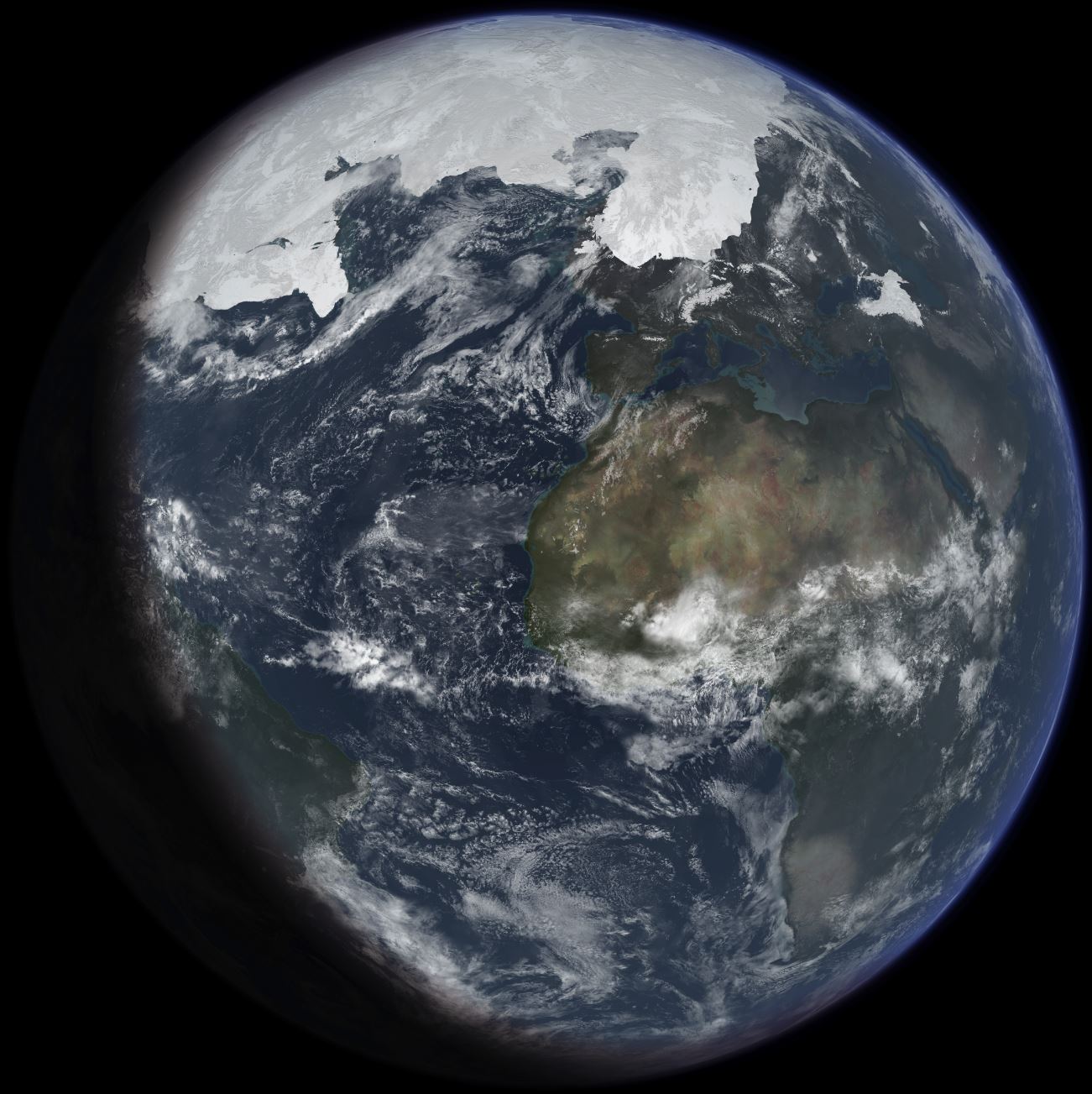 An artist's impression of ice age Earth at glacial maximum – Image Credit: Ittiz/WikimediaCommons