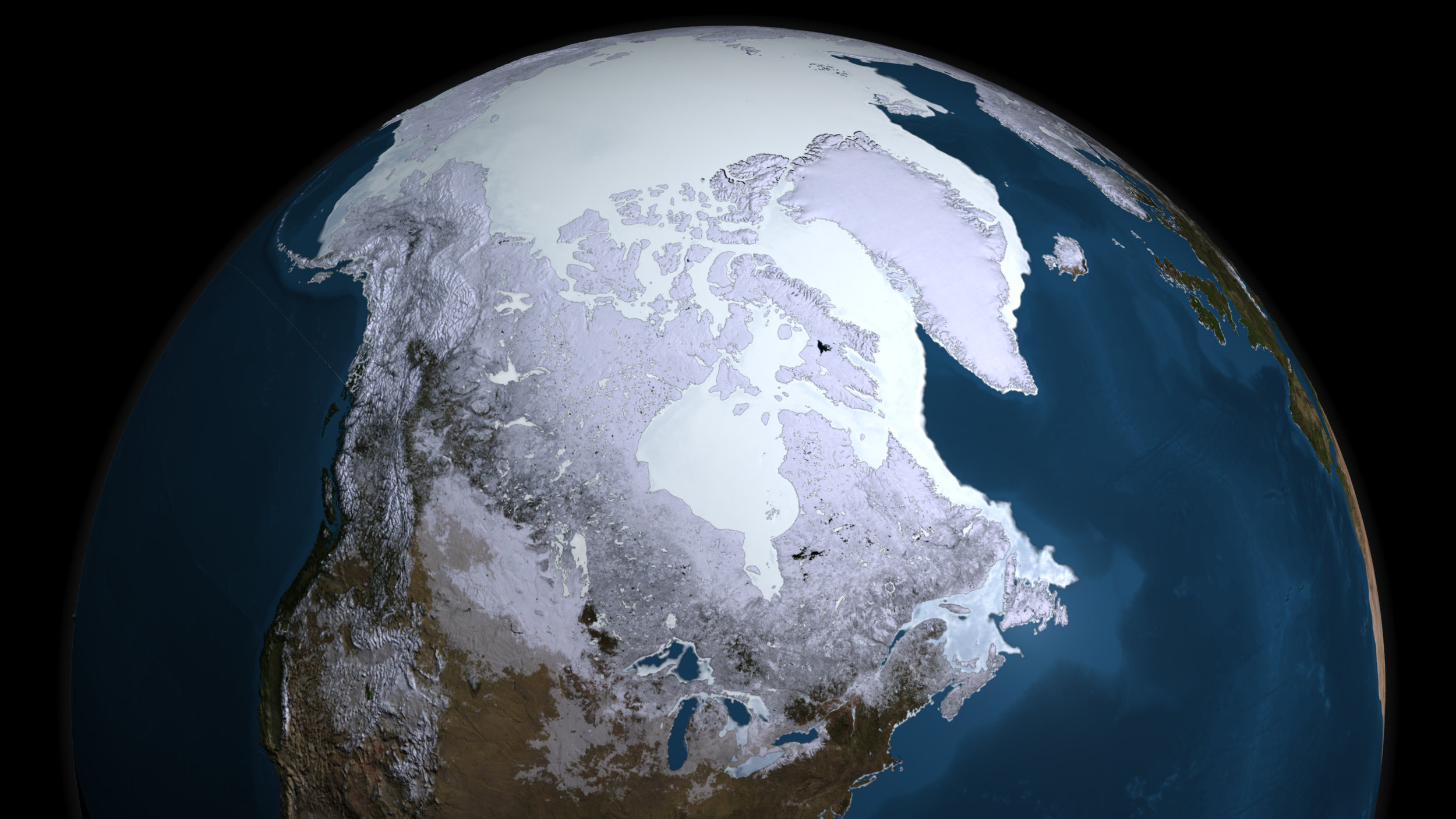 Ice ages are characterized by a drop in average global temperatures, resulting in the expansion of ice sheets globally. - Image Credit: NASA