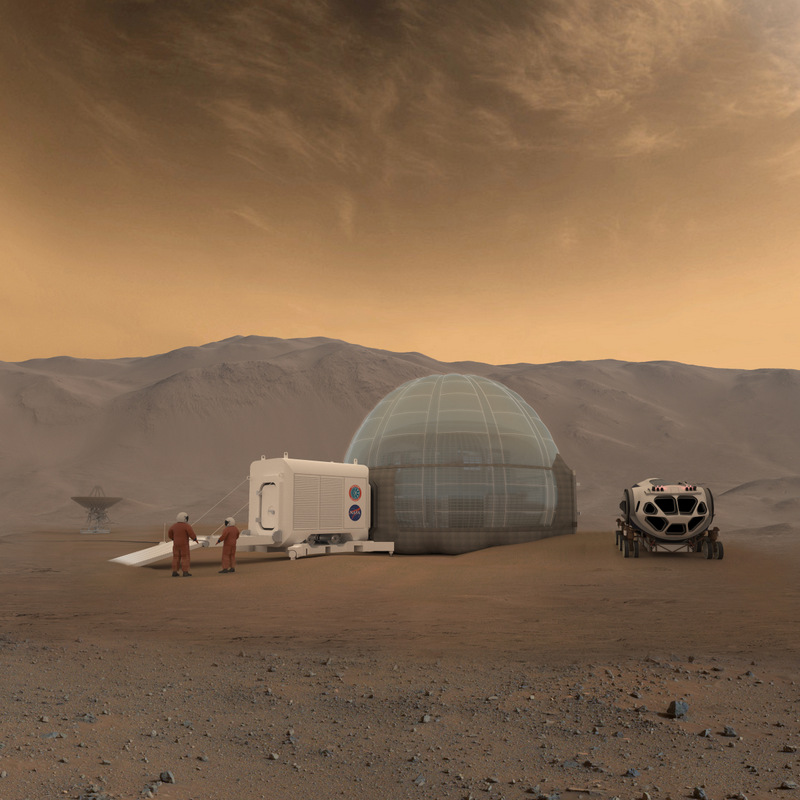 Artist concept of the Mars Ice Home. - Image Credit: NASA.