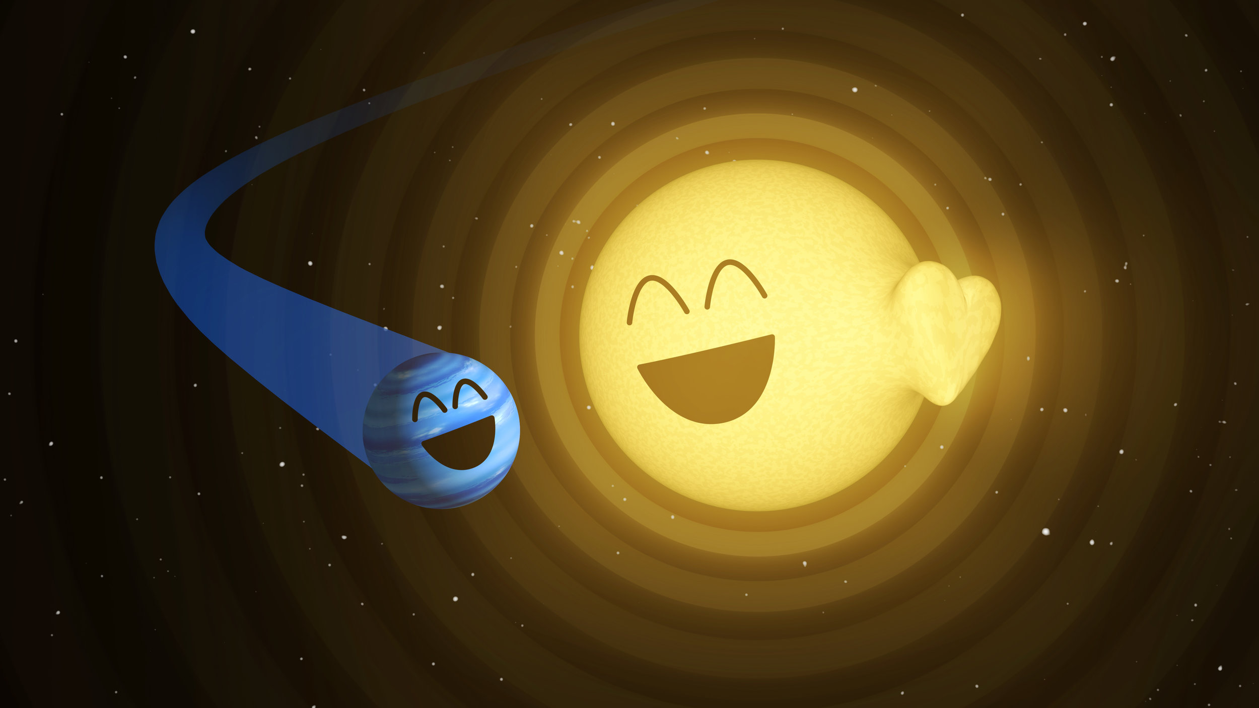 This illustration shows how the planet HAT-P-2b, left, appears to cause heartbeat-like pulsations in its host star, HAT-P-2. - Image Credits: NASA/JPL-Caltech