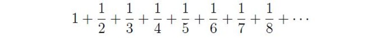 The harmonic series.