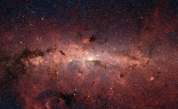 NASA's Spitzer Space Telescope captured this stunning infrared image of the center of the Milky Way Galaxy, where the black hole Sagitarrius A resides. - Image Image: NASA/JPL-Caltech