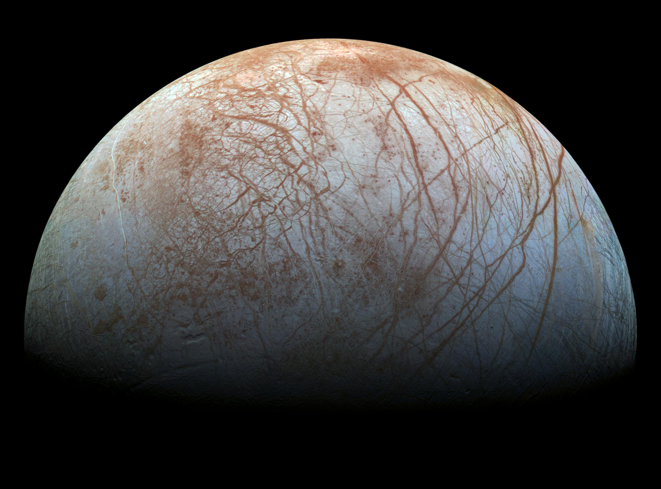 NASA's Europa Clipper mission is being designed to fly by the icy Jovian moon multiple times and investigate whether it possesses the ingredients necessary for life. - Image Credits: NASA/JPL-Caltech/SETI Institute