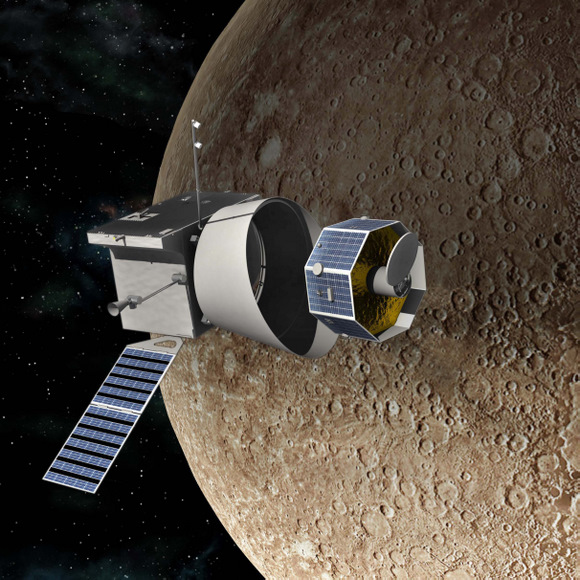 Bepi-Colombo, a joint mission of the ESA and JAXA, will perform two fly-bys of Venus on its way to Mercury. - Image Credit: ESA/JAXA