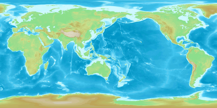 Pacific-centred map. - Image Credit: DEMIS Mapserver/Wikimedia