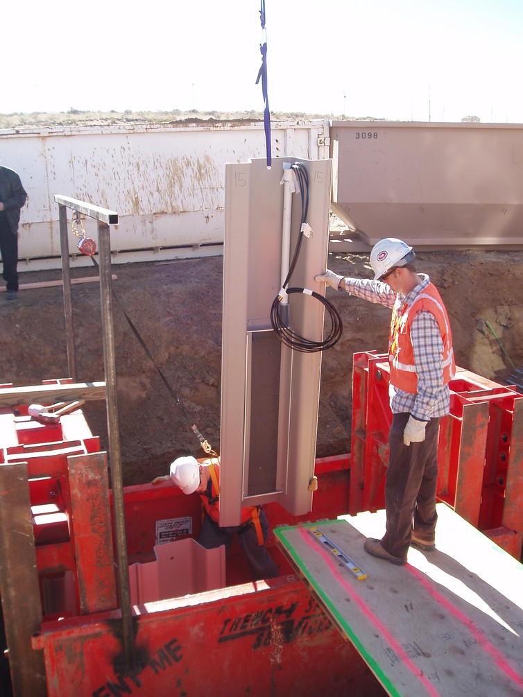 Installing an electrolytic barrier at a site with contaminated groundwater. - Image Credit: Thomas Sale, CSU, Author provided
