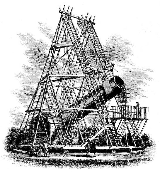 William Herschel’s telescope, through which the planet Uranus was first observed. - Image Credit: Wikimedia Commons