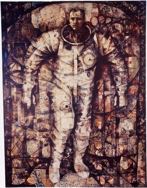 The "First Steps" painting by Mitchell Jamieson, a former World War II Navy artist, captures the moment astronaut Gordon Cooper emerged from his Faith 7 spacecraft after his 22-orbit mission in 1963. Through paintings, Jamieson documented Cooper's return, from post-flight medical examinations to the journey back to Cape Canaveral. - Image Credits: Mitchell Jamieson/Courtesy of the Smithsonian National Air and Space Museum