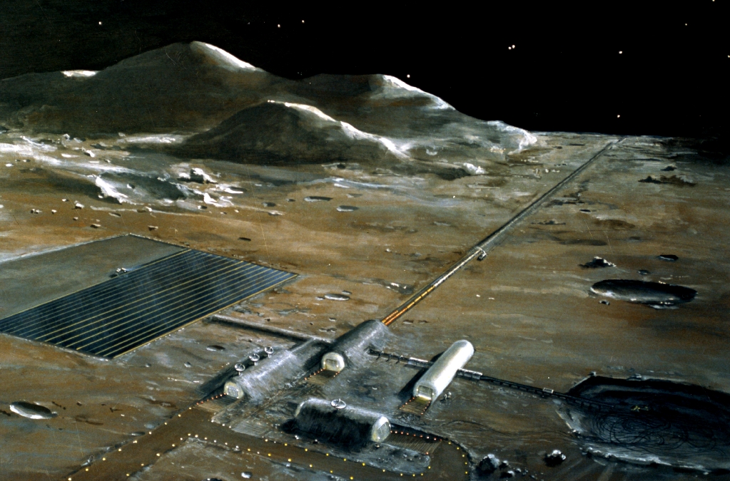 Lunar base concept drawing from NASA