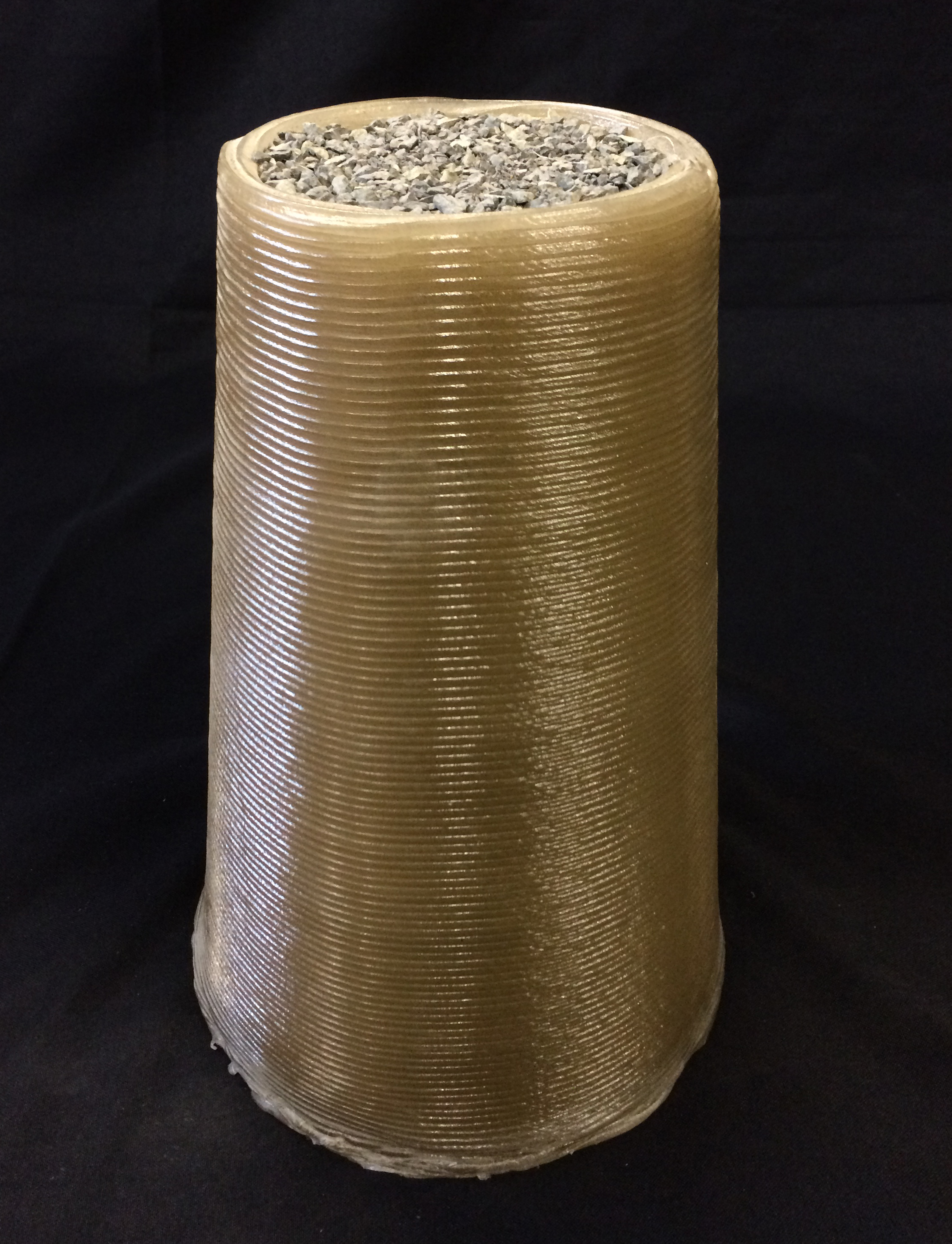 This cone was 3D-printed by the Foster + Partners | Branch Technology team for the Level 2, Phase 1 Compression Test Competition of NASA’s 3D-Printed Habitat Competition. Foster + Partners scored the most points for this stage, and was awarded $85,930. - Image Credits: Courtesy of Foster + Stearns | Branch Technology (click to enlarge)