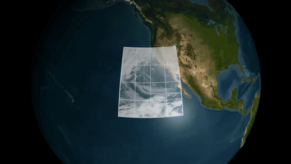 A visualization of AIRS measurements of water vapor in a storm near Southern California. AIRS' 3D maps of the atmosphere improve weather forecasts worldwide. - Image Credits: NASA