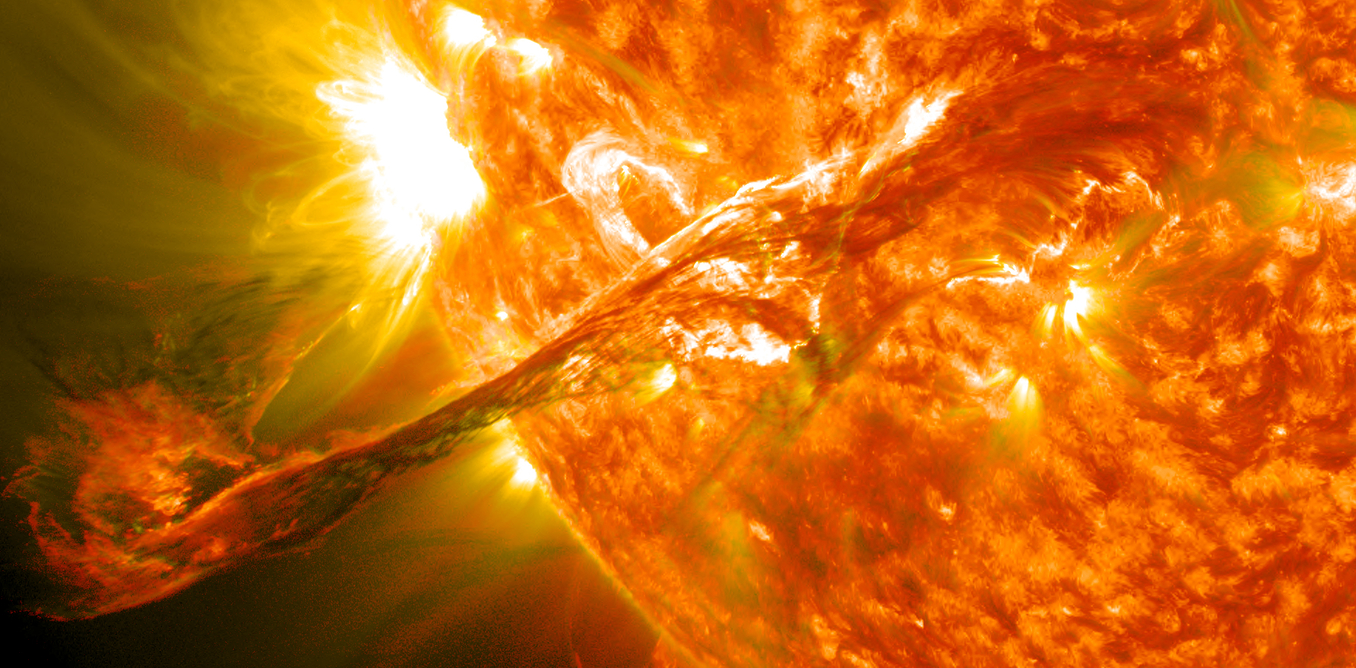 Magnificent coronal mass ejection at the sun in 2012. - Image Credit: NASA