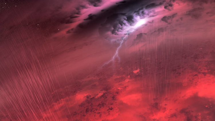 This artist's concept by Tim Pyle shows what the weather might look like on cool star-like bodies known as brown dwarfs. - Image Credits: NASA/JPL-Caltech/University of Western Ontario/Stony Brook University