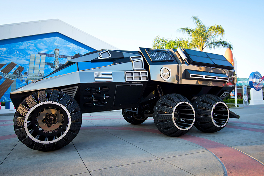 The Mars Rover Concept Vehicle, unveiled on June 5th to kick off NASA's Summer of Mars. - Image Credit: NASA/Kim Shiflett