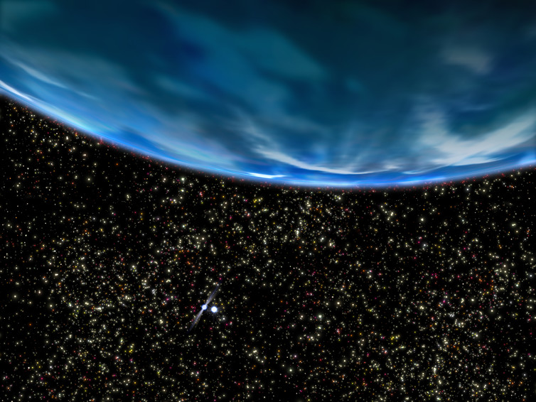 Artist’s impression of the biggest planet known. - Image Credit: NASA and G. Bacon (STScI)