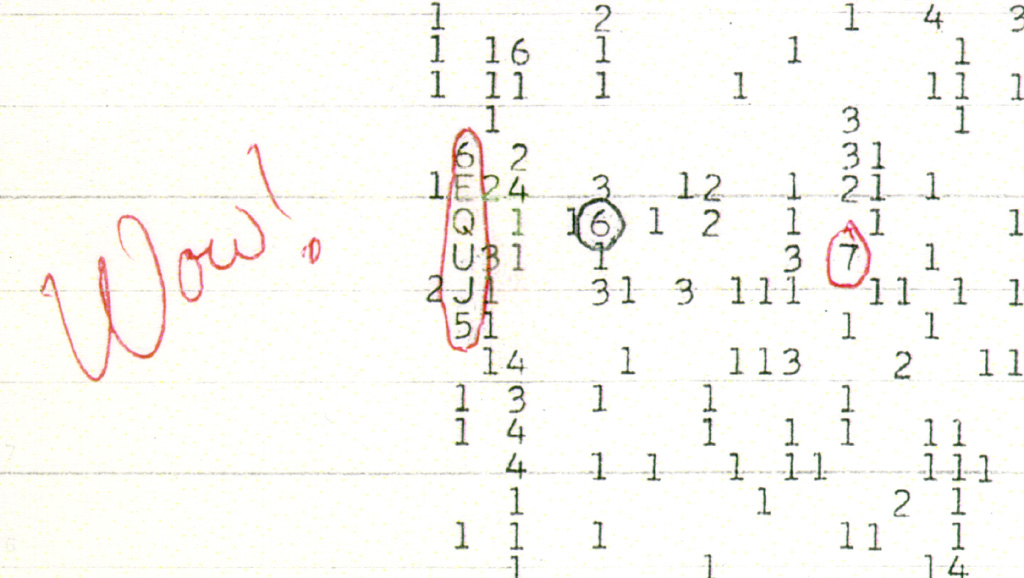 The Wow! signal represented as “6EQUJ5” . - Image Credit: Big Ear Radio Observatory and North American AstroPhysical Observatory (NAAPO)/WikimediaCommons