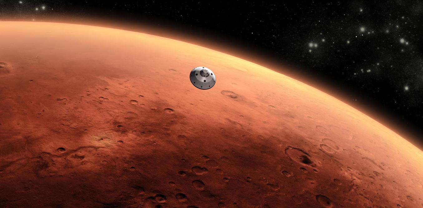 Artist’s concept of the Mars Science Laboratory spacecraft approaching Mars. - Image Credit: NASA/JPL-Caltech