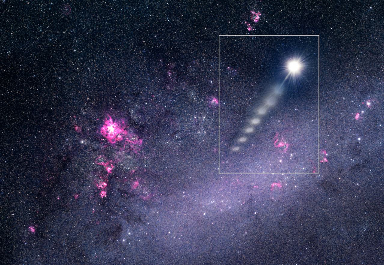 Artist’s impression of a hypervelocity star that was detected using the ESO’s Very Large Telescope. - Image Credit: ESO