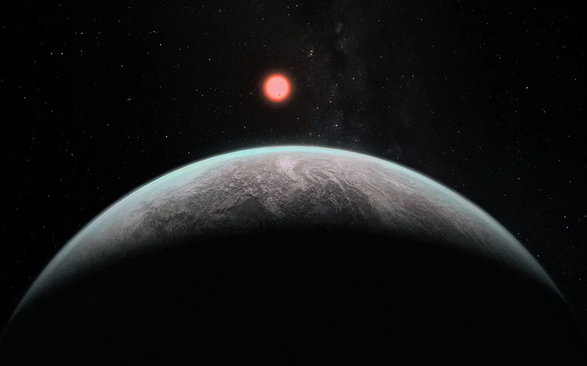 Artist’s impression of how an Earth-like planet might look from space. - Image Credit: ESO.