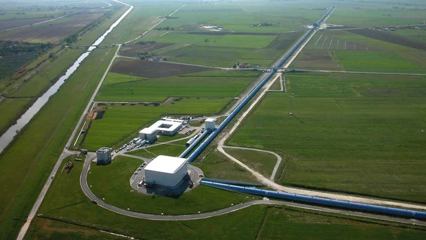 Aerial view of the Virgo Observatory. - Image Credit: The Virgo collaboration/CCO 1.0