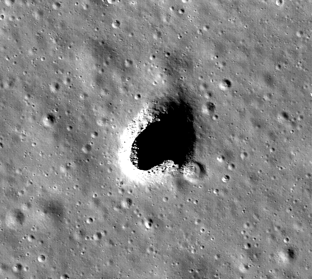 The Marius Hills Skylight, as observed by the Japanese SELENE/Kaguya research team. - Image Credit: NASA/Goddard/Arizona State University