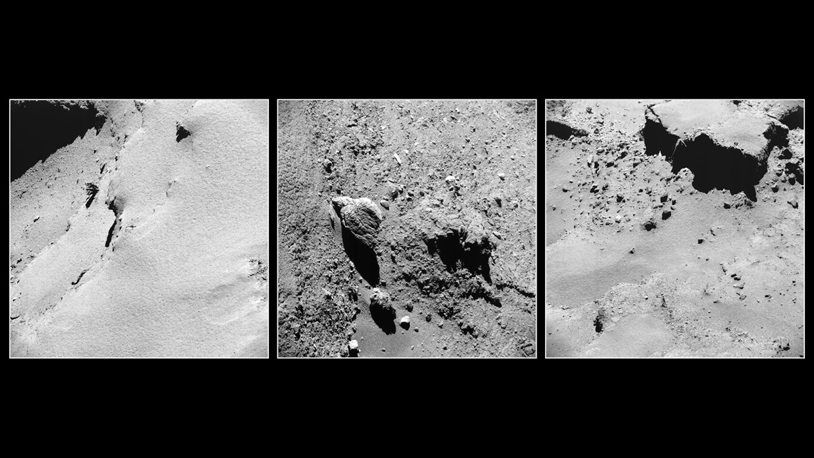 The comet 67P/Churyumov-Gerasimenko, seen up close. - Image Credit: ESA/Rosetta/NavCam , CC BY-SA