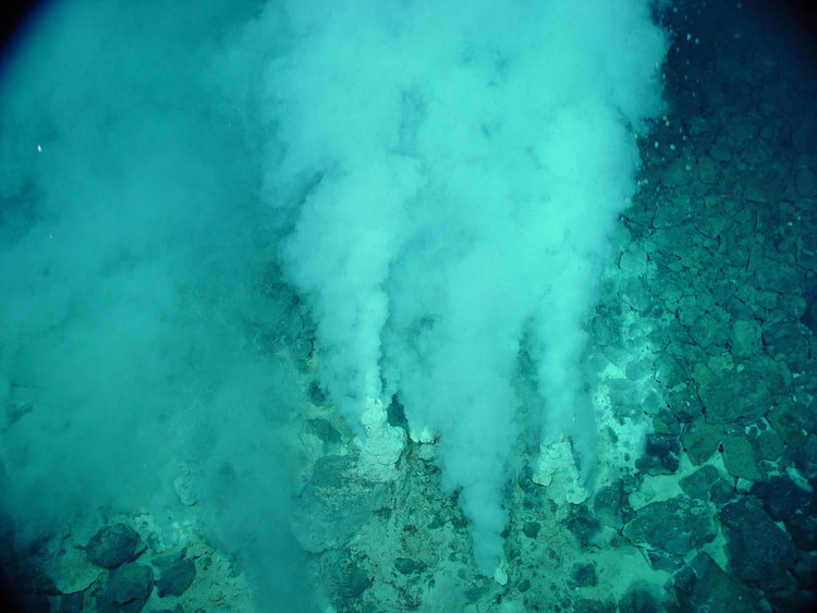 Hydrothermal vents on Earth’s ocean floor. Credit: NOAA