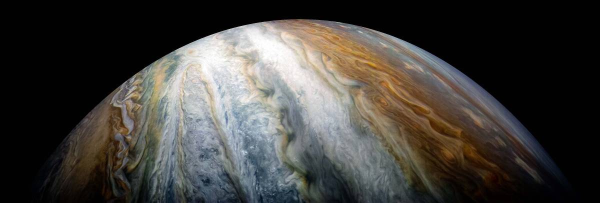 Jupiter's colorful stripes are cloud belts that extend thousand of kilometers deep. - Image Credit: NASA/JPL-Caltech/SwRI/MSSS/Kevin M. Gill