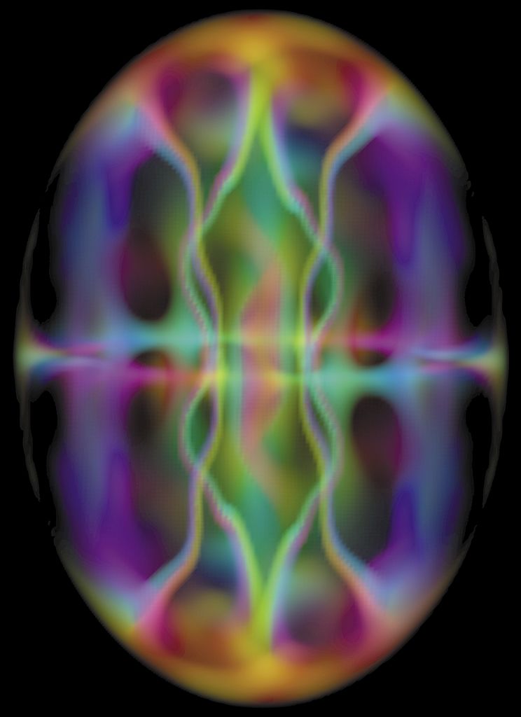Computer simulation showing vortices in a spinning Bose-Einstein condensate. - Image Credit: NIST via Wikimedia Commons