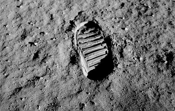 Lunar footprint from the Apollo missions. - Image Credit: NASA
