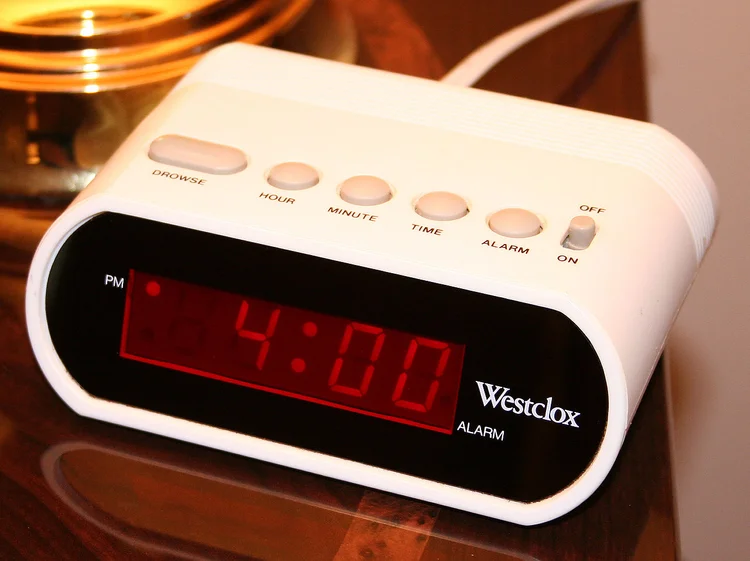 Needing an alarm clock to wake up suggests you may not be meeting your sleep need - Image Credit: Tysto via Wikimedia Commons
