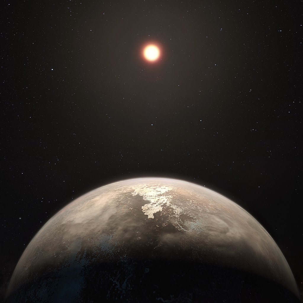 Artist’s impression of a habitable exoplanet orbiting a red dwarf star. The habitability of the planets of red dwarf stars is conjectural. - Image Credit: ESO/M. Kornmesser.