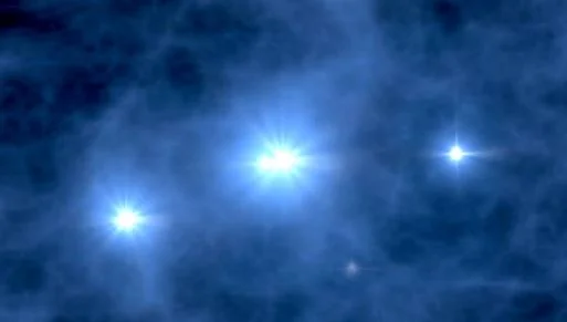 Artist’s impression of Population 3 stars born over 13 billion years ago – the earliest, oldest and presumably now extinct star types. - Image Credit: NASA.