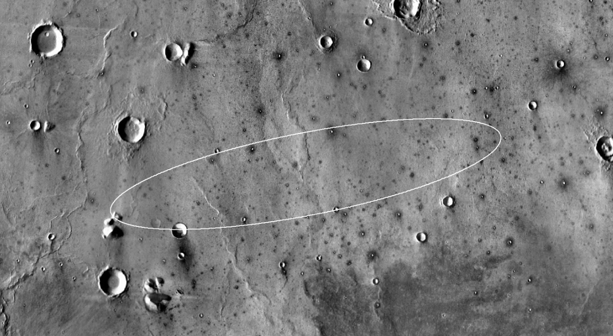 This image from the Mars Odyssey orbiter took this image of the target landing site for NASA's InSight lander. - Image Crjedit: NASA/JPL-Caltech/ASU
