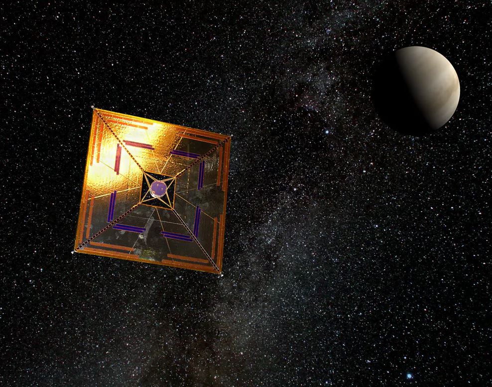 Artist’s impression of the IKAROS mission using a solar sail. - Image Credit: Wikimedia/Andrzej Mirecki , CC BY-SA