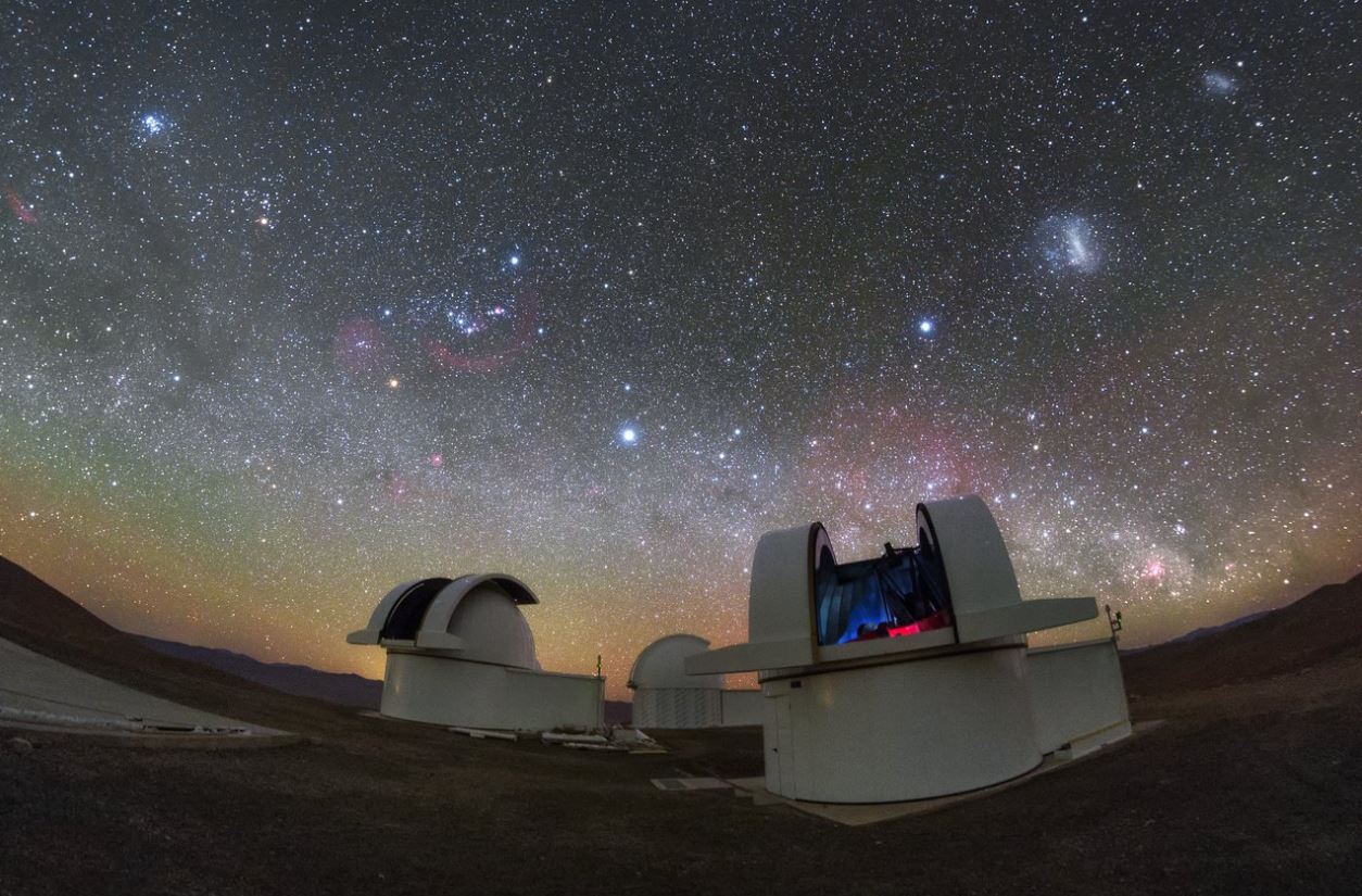 The telescopes of the SPECULOOS Southern Observatory gaze out into the stunning night sky over the Atacama Desert, Chile - Image Credit: ESO/ P. Horálek