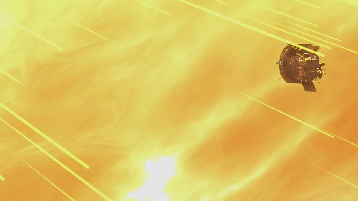 Illustration of Parker Solar Probe at the Sun.&nbsp;- Image Credit:&nbsp;NASA's Goddard Space Flight Center