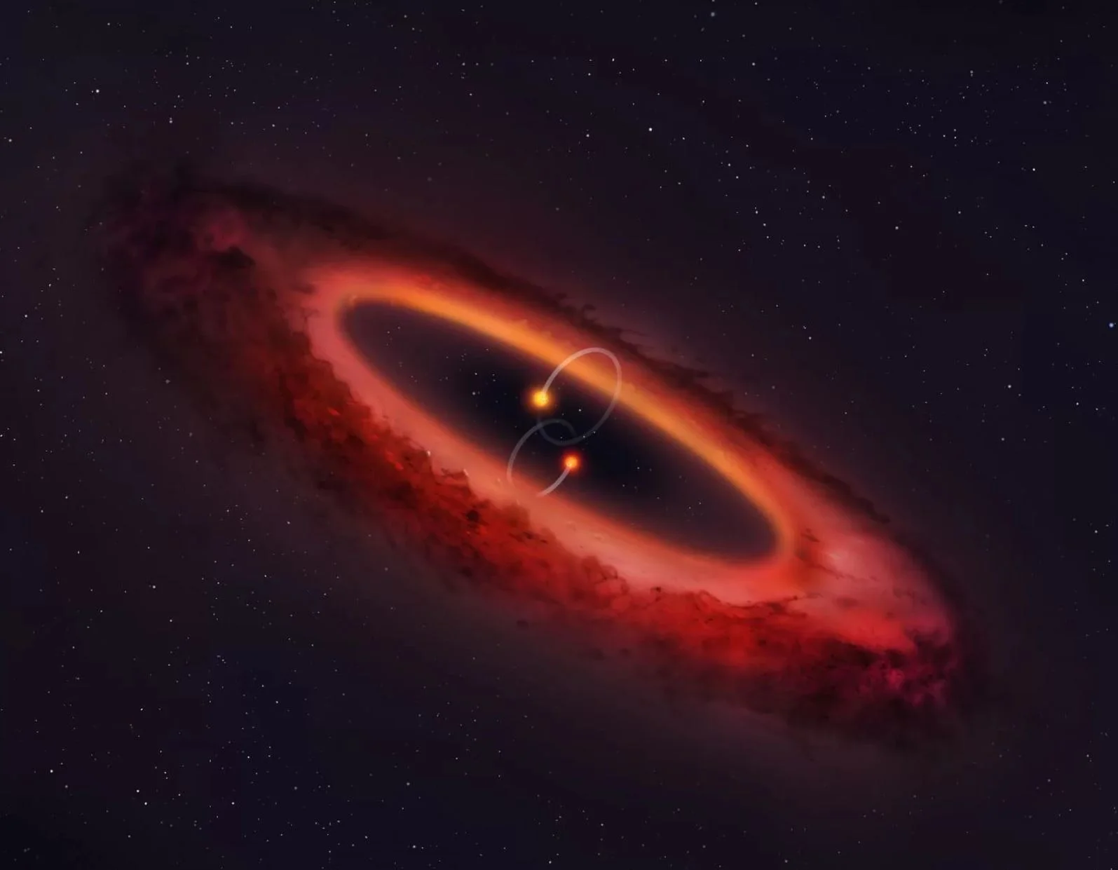 Bizarre Double Star System Flipped its Planetary Disk on its Side